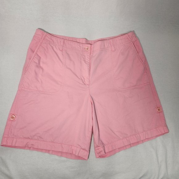 TALBOTS TALBOTS Gorpcore PINK Semi Elastic Waist Roll Leg Bermuda Short Size 16. - Picture 3 of 16